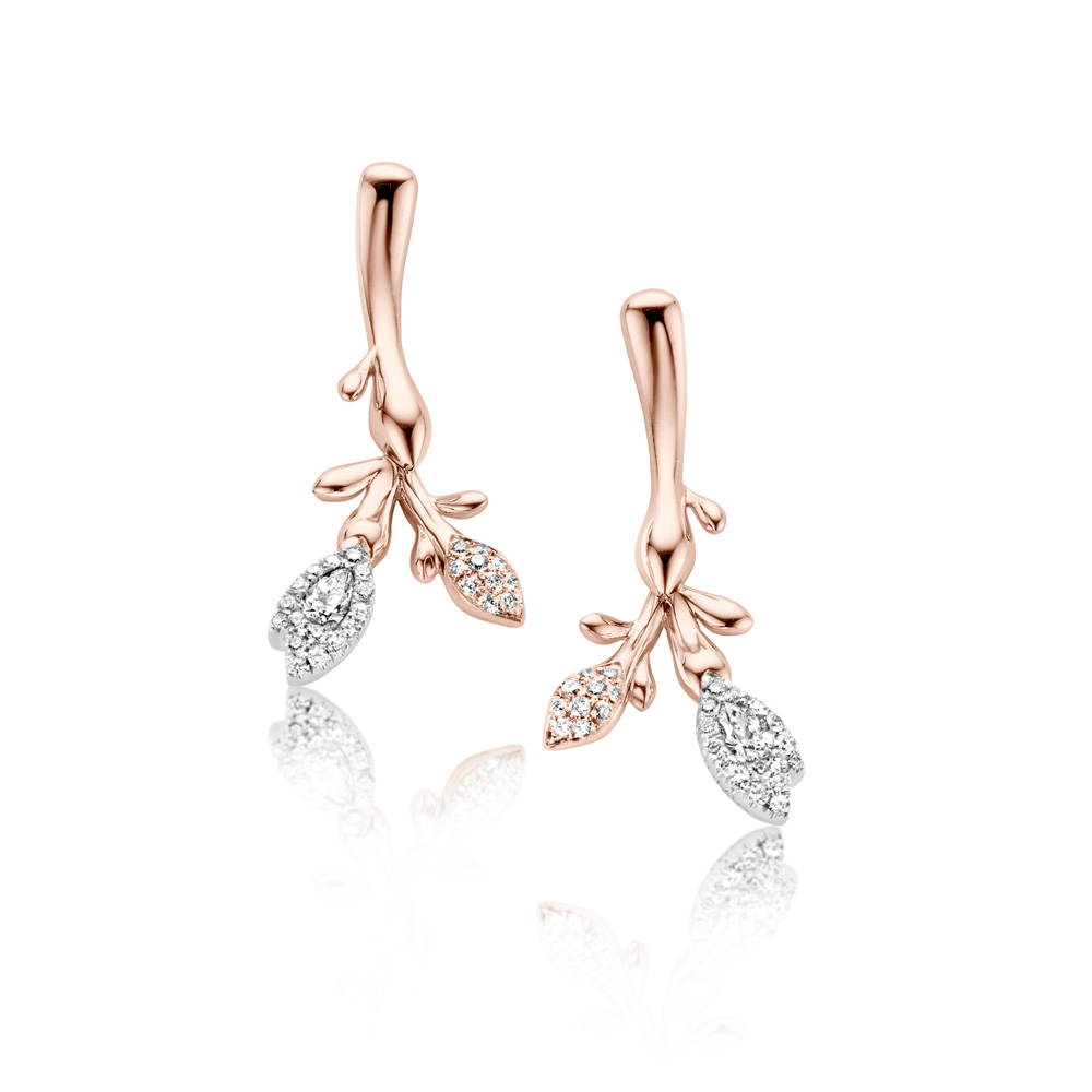 18K Gold and Diamond earrings
Carat: 0,40 ct, natural diamonds, quality FG/VS

The pink golden designs seem to grow in a frivolous way and drape naturally.

Model: 5732
Personalize your creation
Enjoy our complimentary engraving service.